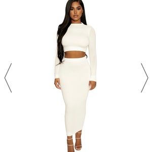 Naked Wardrobe Skirt & Crop Top set